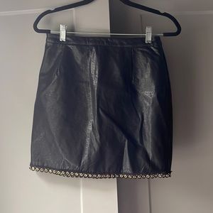 Women’s Black Leather Skirt